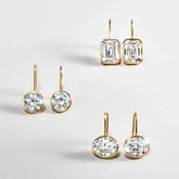 Fallon 14K Gold Bezel Earrings - Gold