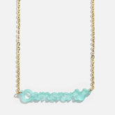Disney Mickey Mouse Acrylic Custom Nameplate Necklace - Translucent Aqua