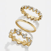 Disney Mickey Mouse Ring Set - Gold/Pavé