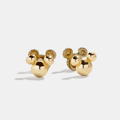 Disney Mickey Mouse Reversible Stud Earrings - Gold/Pavé