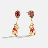 Disney Winnie the Pooh Balloon Drop Earrings - Gold/Red