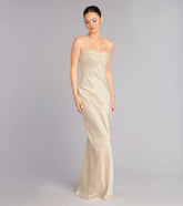 Carrie Satin Sequin Lace-Up Formal Dress