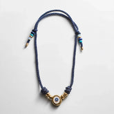 Eye Candy Evil Eye Cord Necklace - Gold/Blue