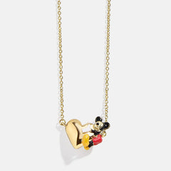 Disney Mickey Mouse Hugging Heart Necklace - Gold