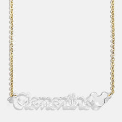 Disney Mickey Mouse Acrylic Custom Nameplate Necklace - Clear