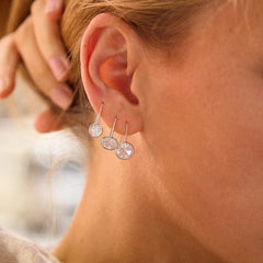 Fallon Sterling Silver Bezel Earrings - Silver