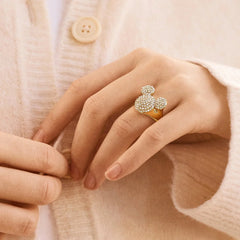 Disney Mickey Mouse Pavé Bubble Ring - Gold/Pavé