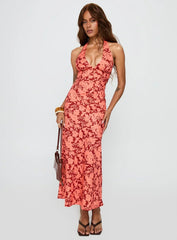 Casablanca Maxi Skirt Red Floral