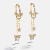 Disney Mickey Mouse Drop Earrings - Gold/Pavé