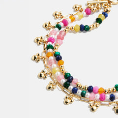Disney Mickey Mouse Semi-Precious Layered Bracelet - Gold/Multi