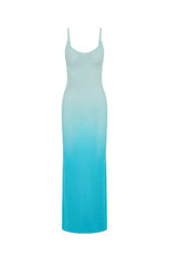 Sunshine Soul Crochet Maxi Dress Azure Ombre