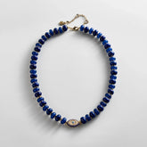 Eye Catcher Semi-Precious Necklace - Navy
