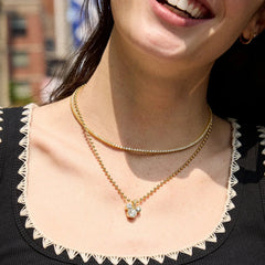 Disney Mickey Mouse Pisa Necklace - Gold/Pavé