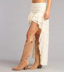 Boho Nights Lace High-Low Skirt