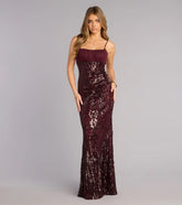 Indie Sequin Bow Column Formal Dress