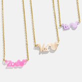 Disney Mickey Mouse Acrylic Custom Nameplate Necklace - Translucent Purple