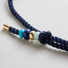 Eye Candy Evil Eye Cord Necklace - Gold/Blue