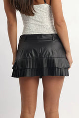 Black Pleated Mini Skort