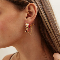 Disney Pixar Slinky Dog Earrings - Gold/Pavé
