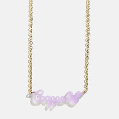 Disney Mickey Mouse Acrylic Custom Nameplate Necklace - Translucent Purple