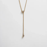 Evil Eye Lariat Necklace - Gold/Pavé