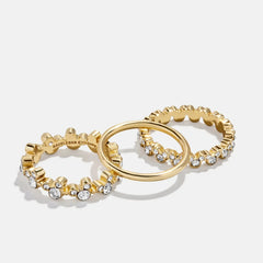 Disney Mickey Mouse Ring Set - Gold/Pavé