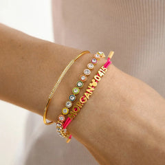 Disney Mickey Mouse Custom Cord Bracelet - Hot Pink