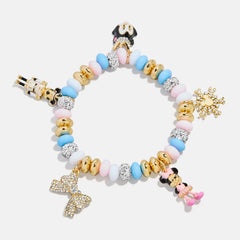 Disney Mickey Mouse & Minnie Mouse Nutcracker Charm Bracelet - Pink/Blue