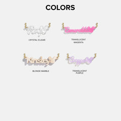 Disney Mickey Mouse Acrylic Custom Nameplate Necklace - Clear