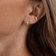 Disney Daisy Duck 18K Gold Plated Sterling Silver Crystal Studs - Daisy Duck