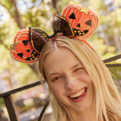 Disney Minnie Mouse Jack-O'-Lantern Ears Headband - Minnie Mouse Jack-O'-Lantern Ears