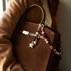 Flying Colors Bag Charm - Gold/Brown