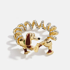 Disney Pixar Slinky Dog Cuff Ring - Gold/Pavé