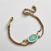 Evil Eye Reversible Bracelet - Gold/Turquoise