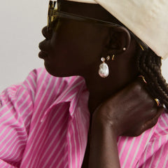 Elizabeth Pearl Earrings - Pearl