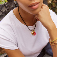 Fatal Attraction Heart Cord Necklace