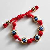 Eyes Open Evil Eye Paracord Bracelet - Red