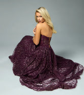 Aria Glitter Sequin Tulle Lace-Up Ball Gown