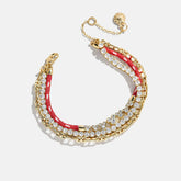 Disney Mickey Mouse Layered Bracelet - Gold/Red