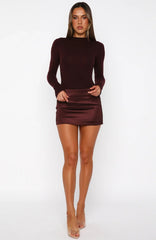 The Best Intentions Long Sleeve Mini Dress Burgundy
