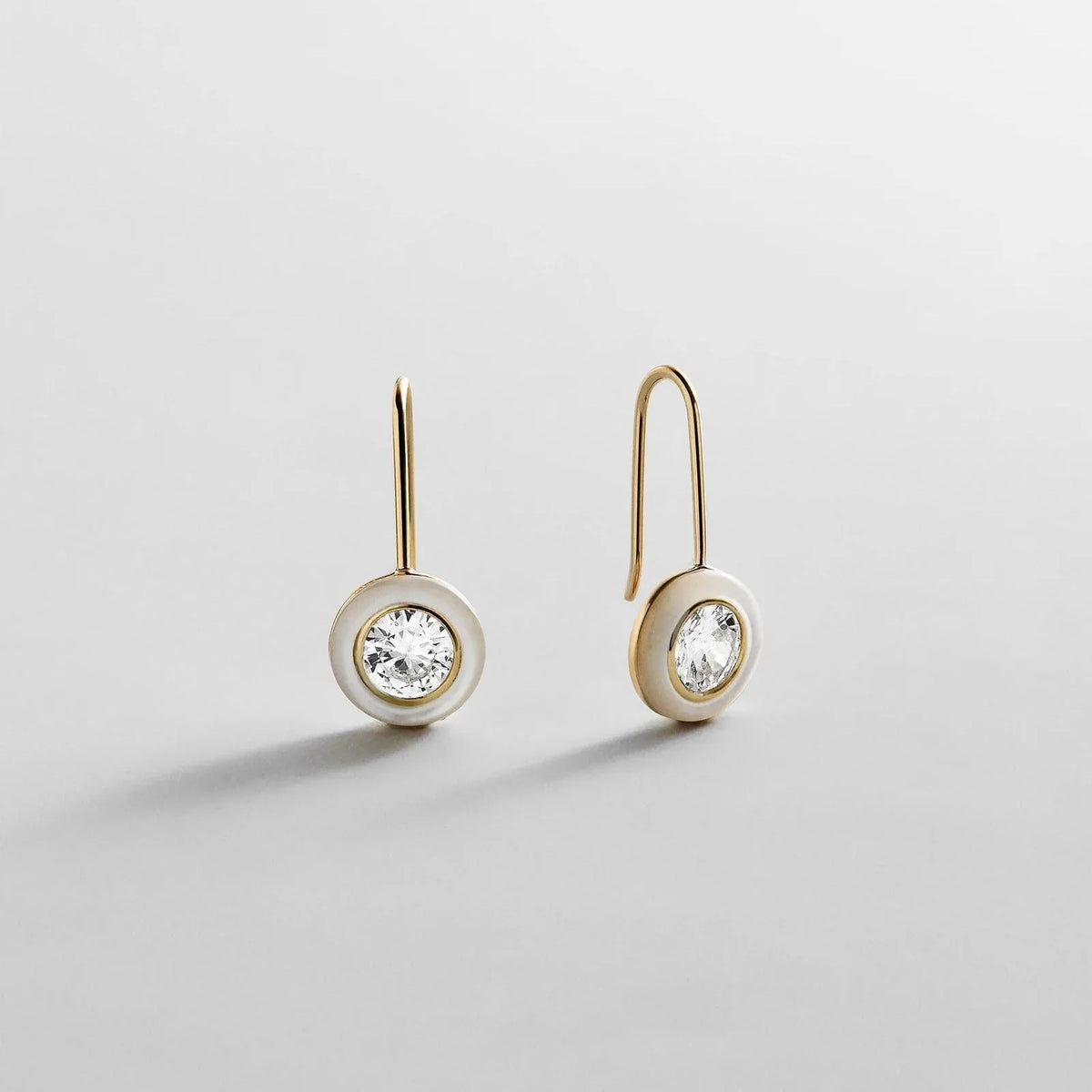 Fallon 14K Gold Semi-Precious Earrings - White Quartz