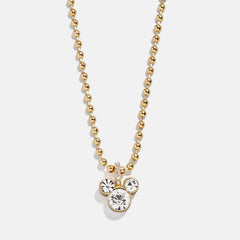 Disney Mickey Mouse Pisa Necklace - Gold/Pavé