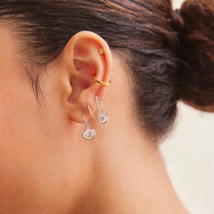 Fallon Sterling Silver Bezel Earrings - Silver
