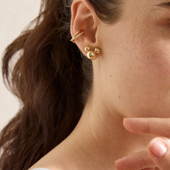 Disney Mickey Mouse Reversible Stud Earrings - Gold/Pavé