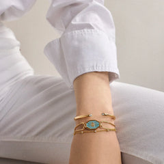 Evil Eye Reversible Bracelet - Gold/Turquoise