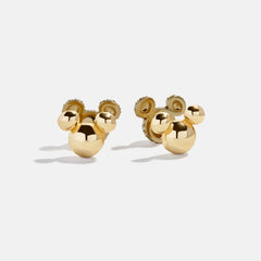 Disney Mickey Mouse Reversible Stud Earrings - Gold/Pavé