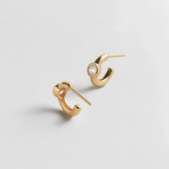 Dawn 14K Gold Earrings - Gold/Pavé