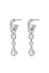 LUV AJ Bezel Stone Charm Huggies