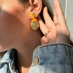 Disney Winnie the Pooh Hunny Statement Earrings - Gold