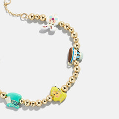 Disney Alice in Wonderland Pisa Charm Bracelet - Gold/Multi